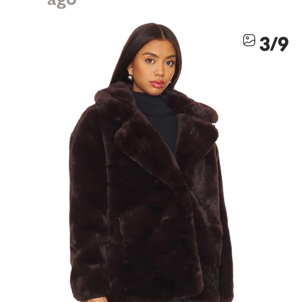 Blank NYC Faux Fur Coat In Americano.